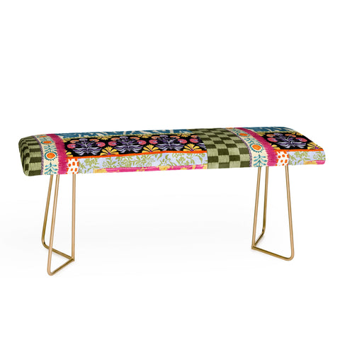 LouBruzzoni Boho Colorful Patch Bench