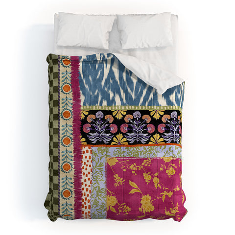 LouBruzzoni Boho Colorful Patch Comforter