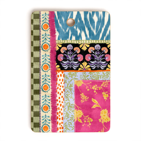LouBruzzoni Boho Colorful Patch Cutting Board Rectangle