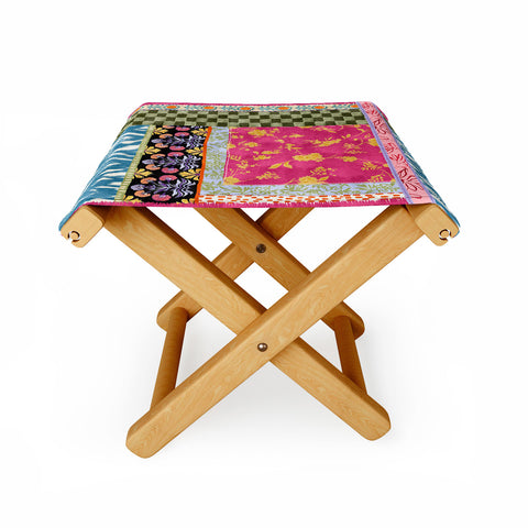 LouBruzzoni Boho Colorful Patch Folding Stool