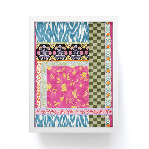 LouBruzzoni Boho Colorful Patch Framed Mini Art Print