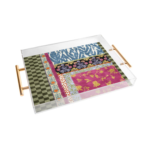 LouBruzzoni Boho Colorful Patch Acrylic Tray