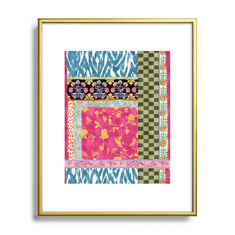 LouBruzzoni Boho Colorful Patch Metal Framed Art Print