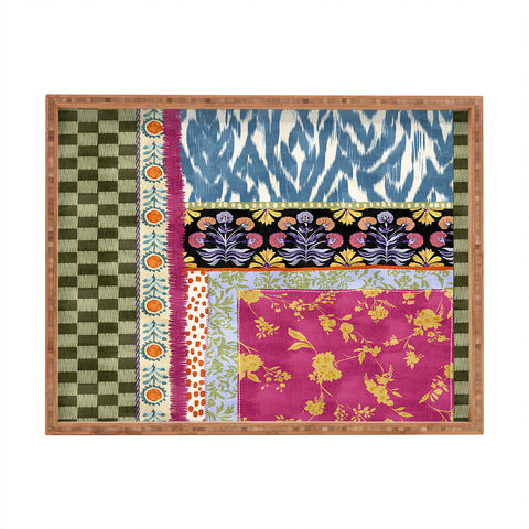 LouBruzzoni Boho Colorful Patch Rectangular Tray