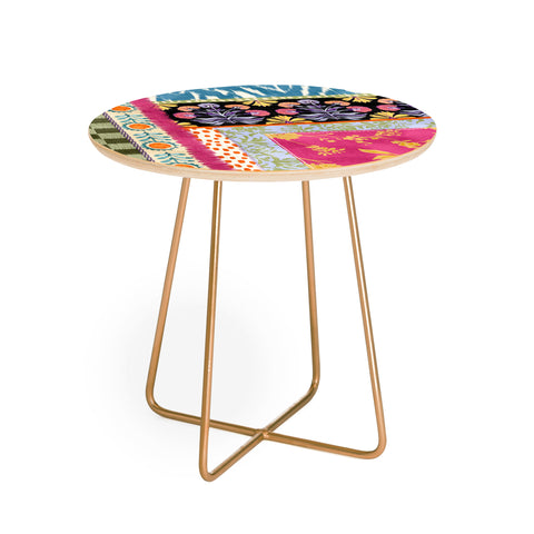 LouBruzzoni Boho Colorful Patch Round Side Table