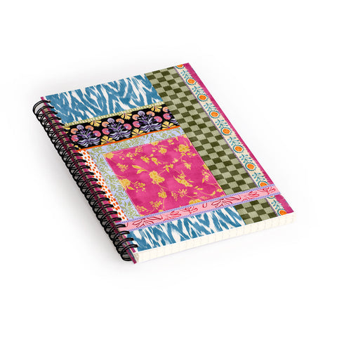 LouBruzzoni Boho Colorful Patch Spiral Notebook