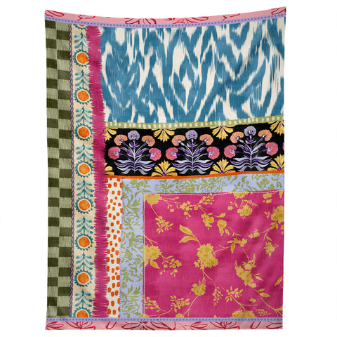 LouBruzzoni Boho Colorful Patch Tapestry