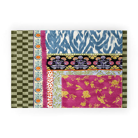 LouBruzzoni Boho Colorful Patch Welcome Mat