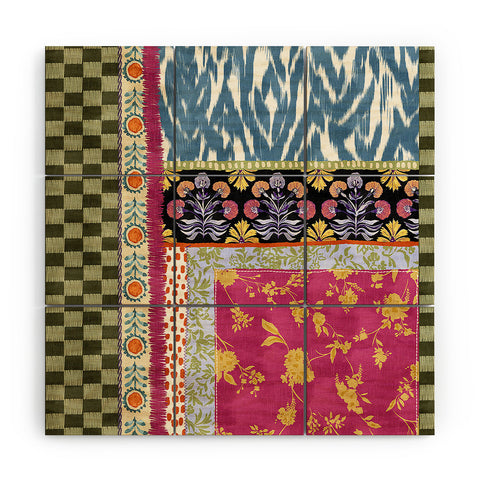LouBruzzoni Boho Colorful Patch Wood Wall Mural
