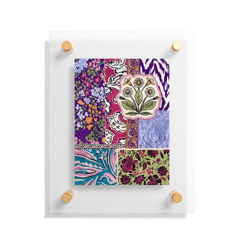 LouBruzzoni Boho Floral Patch Floating Acrylic Print