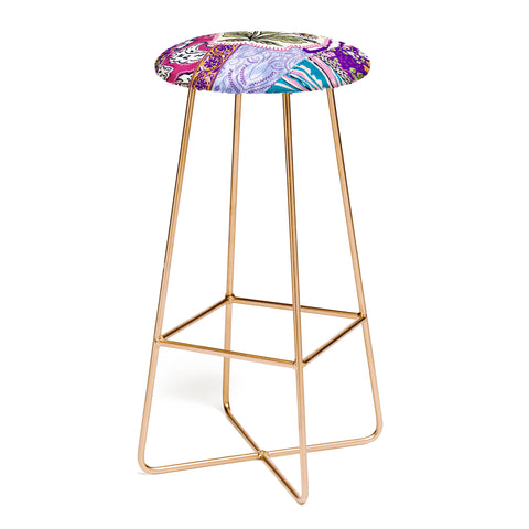 LouBruzzoni Boho Floral Patch Bar Stool