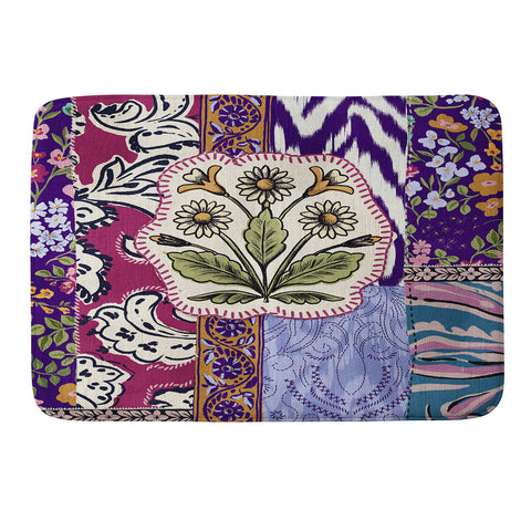 LouBruzzoni Boho Floral Patch Memory Foam Bath Mat