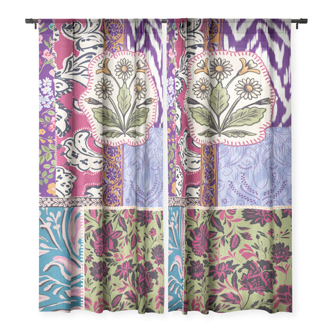 LouBruzzoni Boho Floral Patch Sheer Non Repeat