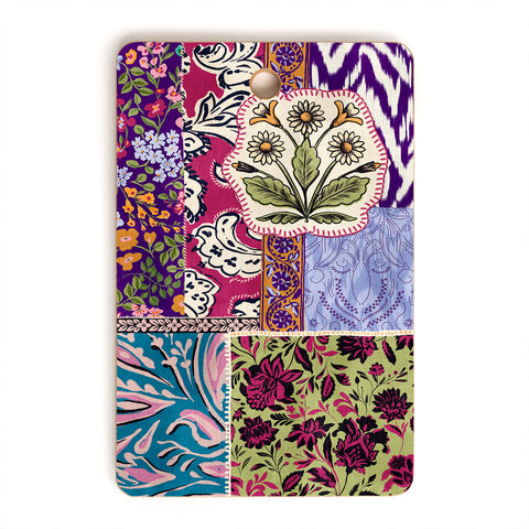 LouBruzzoni Boho Floral Patch Cutting Board Rectangle