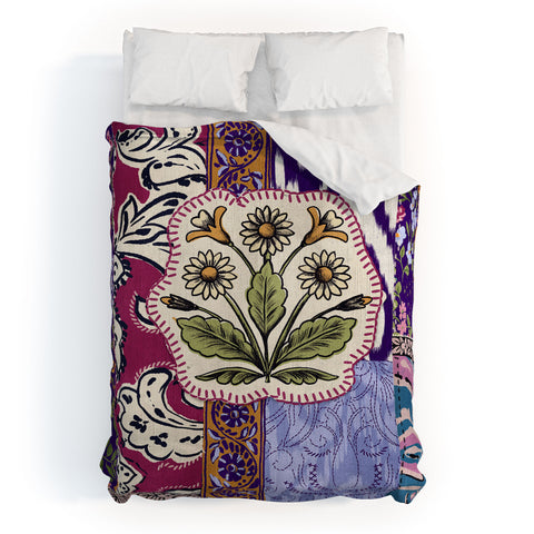 LouBruzzoni Boho Floral Patch Duvet Cover