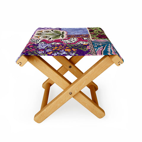 LouBruzzoni Boho Floral Patch Folding Stool