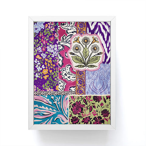 LouBruzzoni Boho Floral Patch Framed Mini Art Print