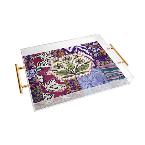 LouBruzzoni Boho Floral Patch Acrylic Tray