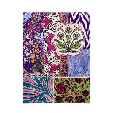 LouBruzzoni Boho Floral Patch Poster