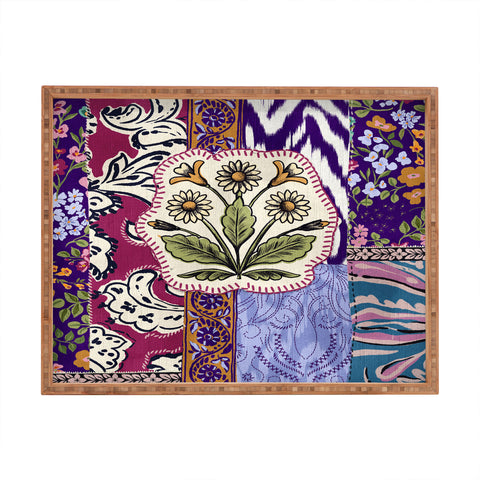 LouBruzzoni Boho Floral Patch Rectangular Tray