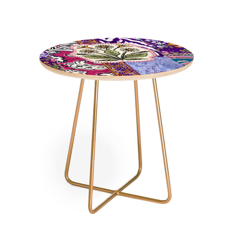 LouBruzzoni Boho Floral Patch Round Side Table