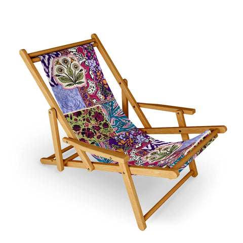 LouBruzzoni Boho Floral Patch Sling Chair