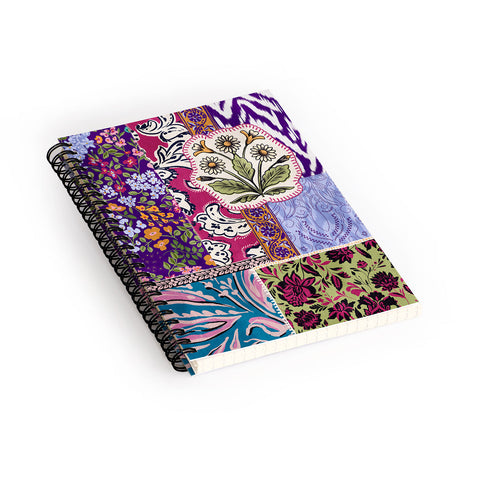 LouBruzzoni Boho Floral Patch Spiral Notebook