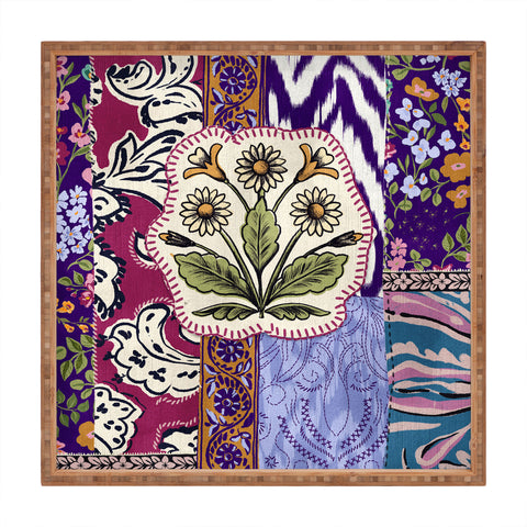 LouBruzzoni Boho Floral Patch Square Tray