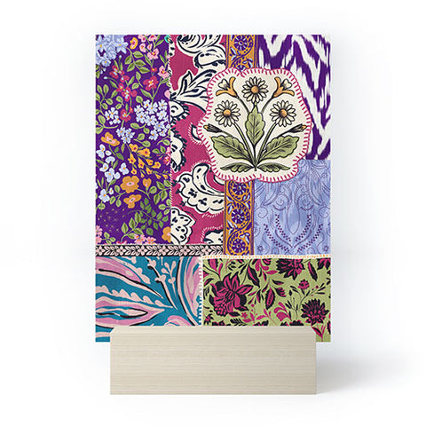 LouBruzzoni Boho Floral Patch Mini Art Print