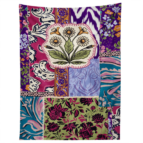 LouBruzzoni Boho Floral Patch Tapestry