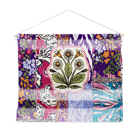 LouBruzzoni Boho Floral Patch Wall Hanging Landscape