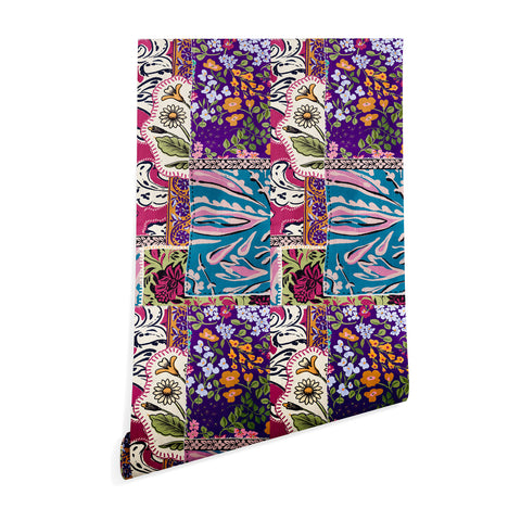 LouBruzzoni Boho Floral Patch Wallpaper