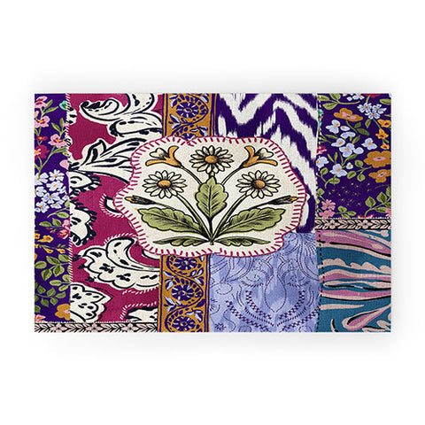 LouBruzzoni Boho Floral Patch Welcome Mat
