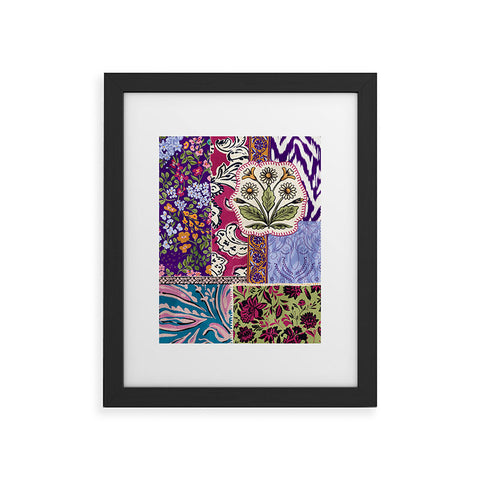 LouBruzzoni Boho Floral Patch Framed Art Print