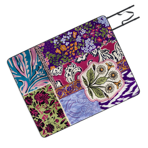 LouBruzzoni Boho Floral Patch Picnic Blanket