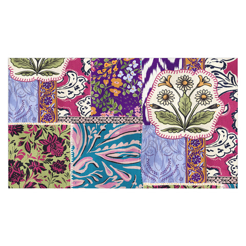 LouBruzzoni Boho Floral Patch Tablecloth