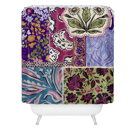 LouBruzzoni Boho Patch Shower Curtain