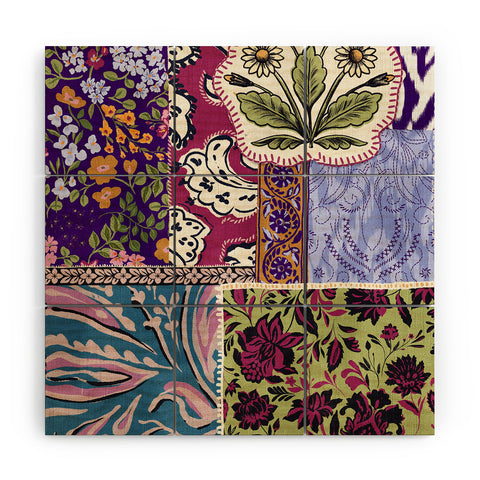 LouBruzzoni Boho Patch Wood Wall Mural