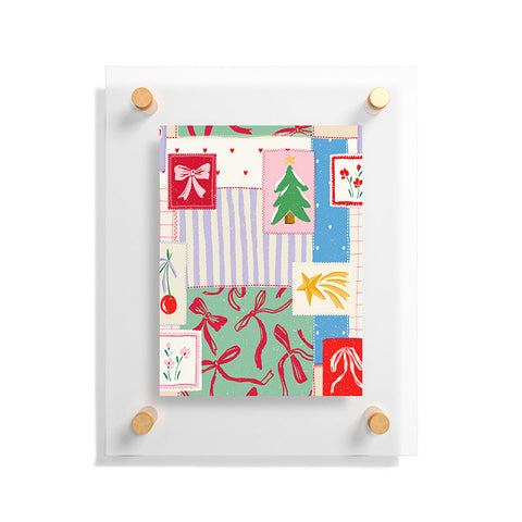 LouBruzzoni Christmas retro patch Floating Acrylic Print