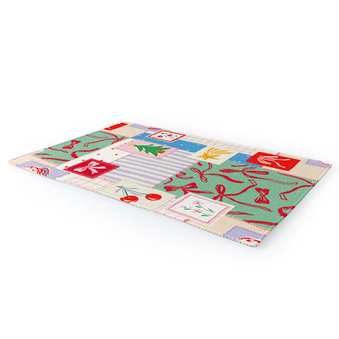 LouBruzzoni Christmas retro patch Area Rug