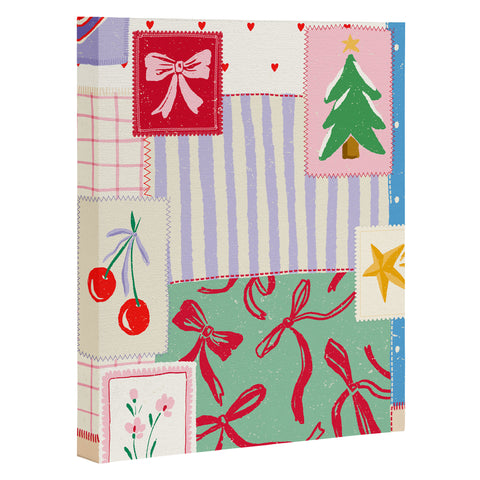 LouBruzzoni Christmas retro patch Art Canvas