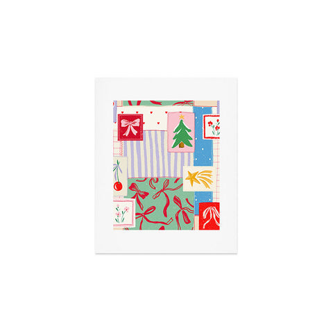 LouBruzzoni Christmas retro patch Art Print
