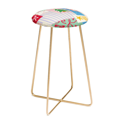 LouBruzzoni Christmas retro patch Counter Stool