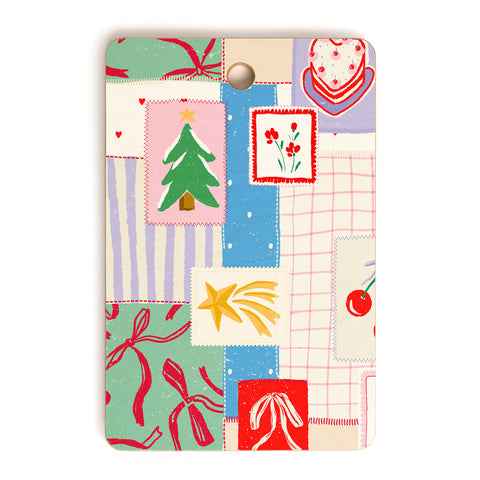 LouBruzzoni Christmas retro patch Cutting Board Rectangle
