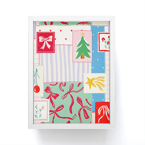 LouBruzzoni Christmas retro patch Framed Mini Art Print