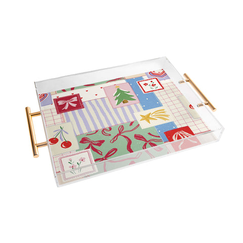 LouBruzzoni Christmas retro patch Acrylic Tray