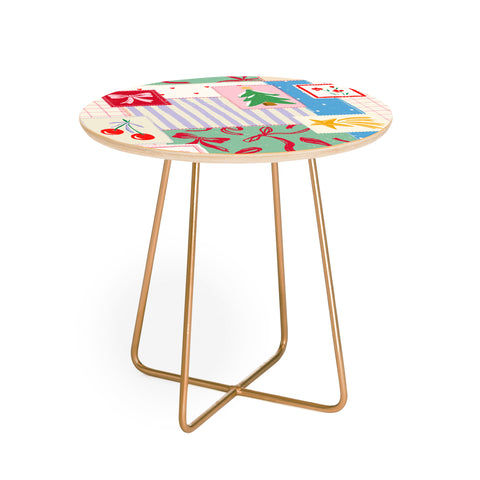 LouBruzzoni Christmas retro patch Round Side Table