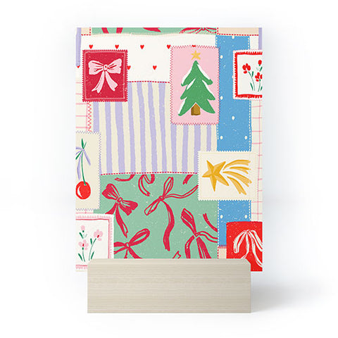 LouBruzzoni Christmas retro patch Mini Art Print