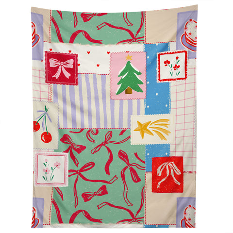 LouBruzzoni Christmas retro patch Tapestry