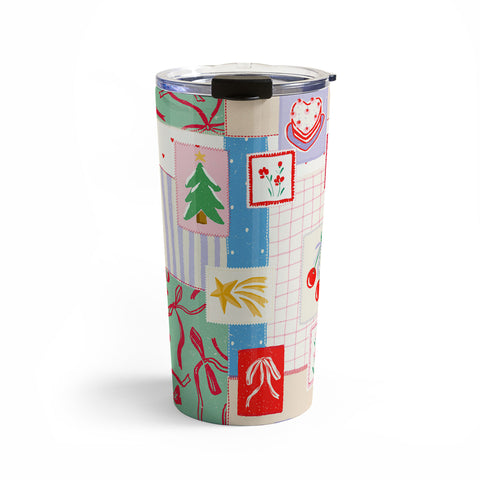 LouBruzzoni Christmas retro patch Travel Mug